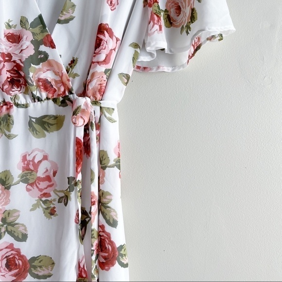 Show Me Your Mumu Rosie Posie‎ Marianne Wrap Maxi Dress in Pink & White, Size XS - Picture 8 of 15